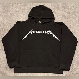 Metallica Men’s Black Hoodie Licensed Merch 2016 Chest Spell Out Size Medium